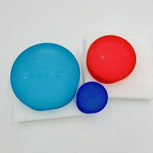 CROFTON ALDI 3 PIECE SILICONE STRETCH LIDS BPA FREE 6.5”, 4.5”, 3”